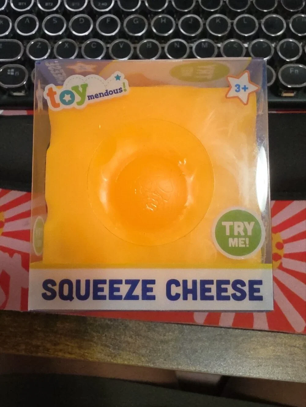 Squeeze Cheese Squishy Toy - Bright Yellow